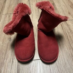 Women's Red Fur-Lined Boots